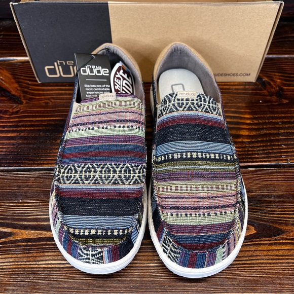 NIB Hey Dude Men's Thad Serape Stripe Slip On Shoes - Picture 3 of 8